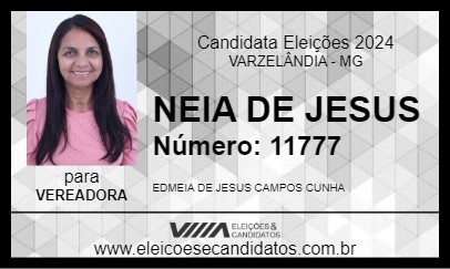 Candidato NEIA DE JESUS 2024 - VARZELÂNDIA - Eleições