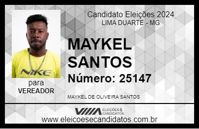 Candidato MAYKEL SANTOS 2024 - LIMA DUARTE - Eleições