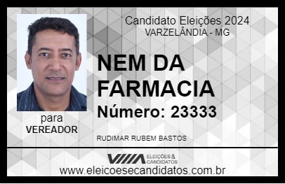 Candidato NEM DA FARMACIA 2024 - VARZELÂNDIA - Eleições