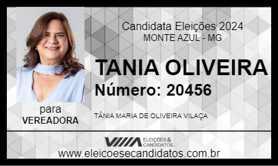 Candidato TANIA OLIVEIRA 2024 - MONTE AZUL - Eleições