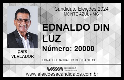 Candidato EDNALDO DINLUZ 2024 - MONTE AZUL - Eleições