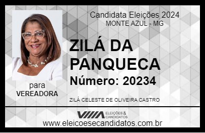 Candidato ZILÁ DA PANQUECA 2024 - MONTE AZUL - Eleições