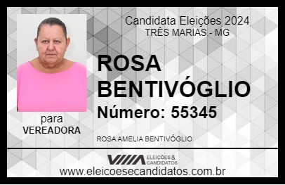 Candidato ROSA BENTIVÓGLIO 2024 - TRÊS MARIAS - Eleições