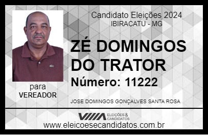 Candidato ZÉ DOMINGOS DO TRATOR 2024 - IBIRACATU - Eleições