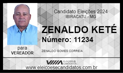 Candidato ZENALDO KETÉ 2024 - IBIRACATU - Eleições