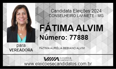 Candidato FÁTIMA ALVIM 2024 - CONSELHEIRO LAFAIETE - Eleições