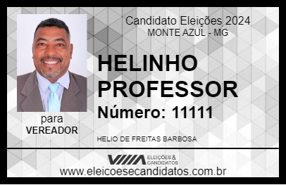 Candidato HELINHO PROFESSOR 2024 - MONTE AZUL - Eleições