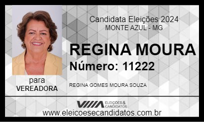 Candidato REGINA MOURA 2024 - MONTE AZUL - Eleições