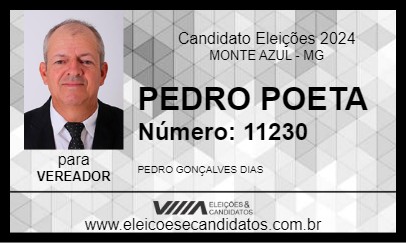 Candidato PEDRO POETA 2024 - MONTE AZUL - Eleições