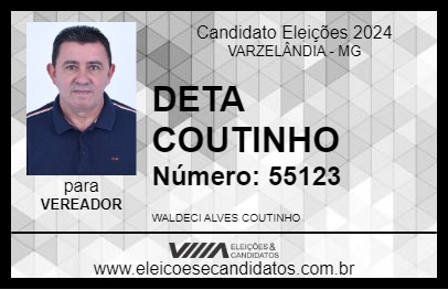 Candidato DETA COUTINHO 2024 - VARZELÂNDIA - Eleições