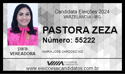 Candidato PASTORA ZEZA 2024 - VARZELÂNDIA - Eleições