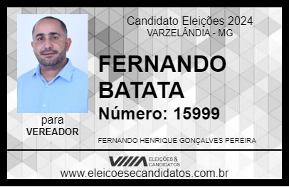 Candidato FERNANDO BATATA 2024 - VARZELÂNDIA - Eleições