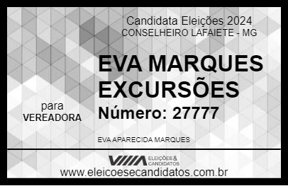 Candidato EVA MARQUES EXCURSÕES 2024 - CONSELHEIRO LAFAIETE - Eleições