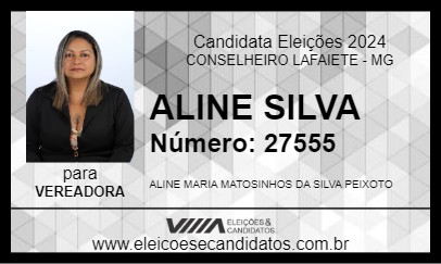 Candidato ALINE SILVA 2024 - CONSELHEIRO LAFAIETE - Eleições