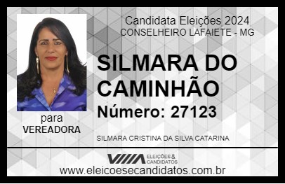 Candidato SILMARA DO CAMINHÃO 2024 - CONSELHEIRO LAFAIETE - Eleições