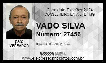 Candidato VADO SILVA 2024 - CONSELHEIRO LAFAIETE - Eleições