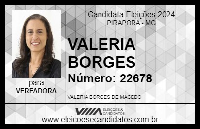 Candidato VALERIA  BORGES 2024 - PIRAPORA - Eleições