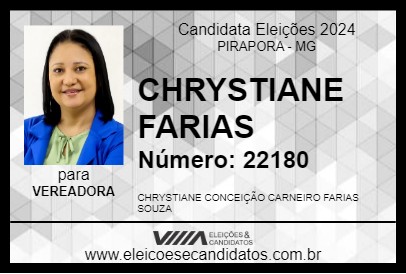 Candidato CHRYSTIANE FARIAS 2024 - PIRAPORA - Eleições