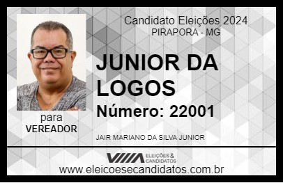 Candidato JUNIOR DA LOGOS 2024 - PIRAPORA - Eleições