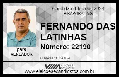 Candidato FERNANDO DAS LATINHAS 2024 - PIRAPORA - Eleições