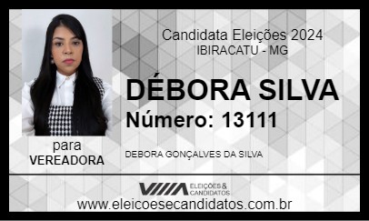 Candidato DÉBORA SILVA 2024 - IBIRACATU - Eleições