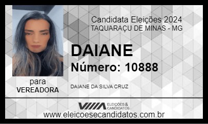 Candidato DAIANE 2024 - TAQUARAÇU DE MINAS - Eleições