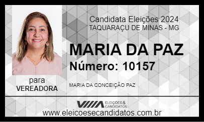 Candidato MARIA DA PAZ 2024 - TAQUARAÇU DE MINAS - Eleições