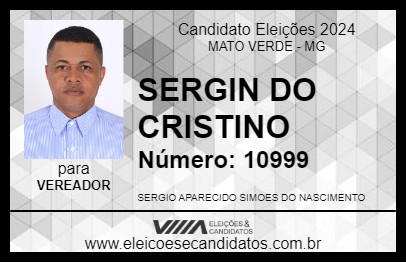 Candidato SERGIN DO CRISTINO 2024 - MATO VERDE - Eleições