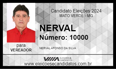 Candidato NERVAL 2024 - MATO VERDE - Eleições