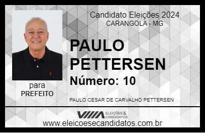 Candidato PAULO PETTERSEN 2024 - CARANGOLA - Eleições