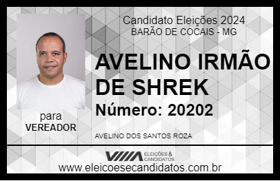 Candidato AVELINO IRMÃO DE SHREK 2024 - BARÃO DE COCAIS - Eleições