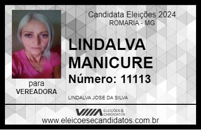 Candidato LINDALVA MANICURE 2024 - ROMARIA - Eleições