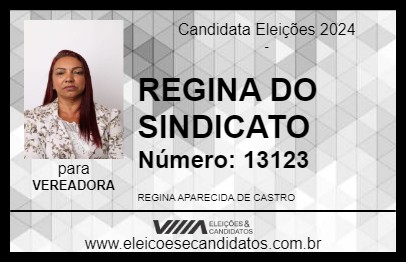 Candidato REGINA DO SINDICATO 2024 - CARANGOLA - Eleições