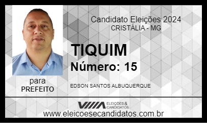 Candidato TIQUIM 2024 - CRISTÁLIA - Eleições