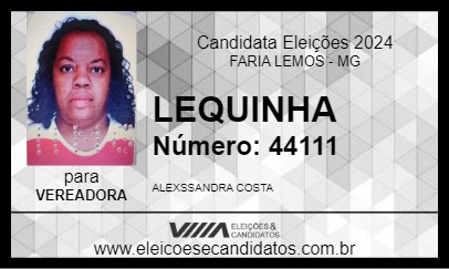 Candidato LEQUINHA 2024 - FARIA LEMOS - Eleições