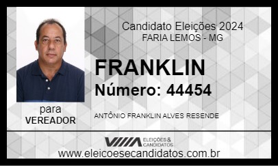 Candidato FRANKLIN 2024 - FARIA LEMOS - Eleições