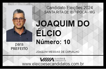 Candidato JOAQUIM DO ÉLCIO 2024 - SANTA RITA DE IBITIPOCA - Eleições