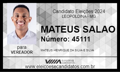 Candidato MATEUS SALAO 2024 - LEOPOLDINA - Eleições