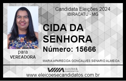 Candidato CIDA DA SENHORA 2024 - IBIRACATU - Eleições