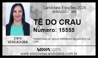 Candidato TÊ DO CRAU 2024 - IBIRACATU - Eleições