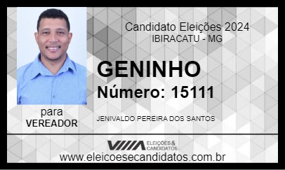 Candidato GENINHO 2024 - IBIRACATU - Eleições