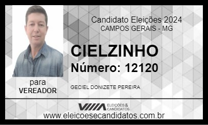 Candidato CIELZINHO 2024 - CAMPOS GERAIS - Eleições