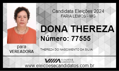 Candidato DONA THEREZA 2024 - FARIA LEMOS - Eleições