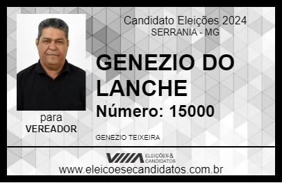 Candidato GENEZIO DO LANCHE 2024 - SERRANIA - Eleições