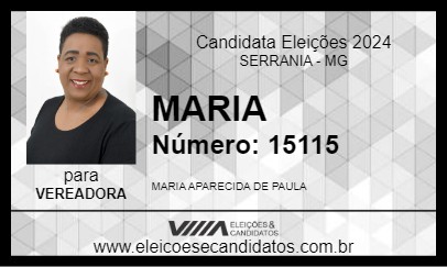 Candidato MARIA 2024 - SERRANIA - Eleições