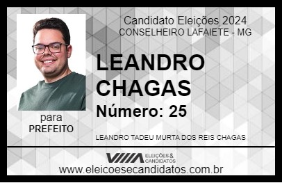 Candidato LEANDRO CHAGAS 2024 - CONSELHEIRO LAFAIETE - Eleições