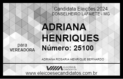 Candidato ADRIANA HENRIQUES 2024 - CONSELHEIRO LAFAIETE - Eleições