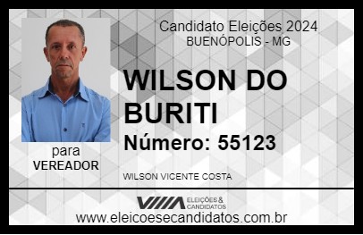 Candidato WILSON DO BURITI 2024 - BUENÓPOLIS - Eleições