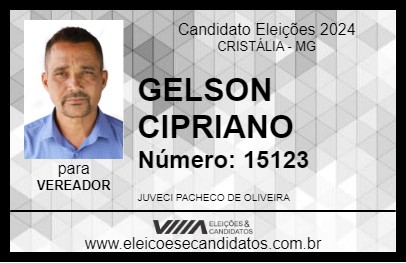 Candidato GELSON CIPRIANO 2024 - CRISTÁLIA - Eleições