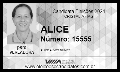 Candidato ALICE 2024 - CRISTÁLIA - Eleições